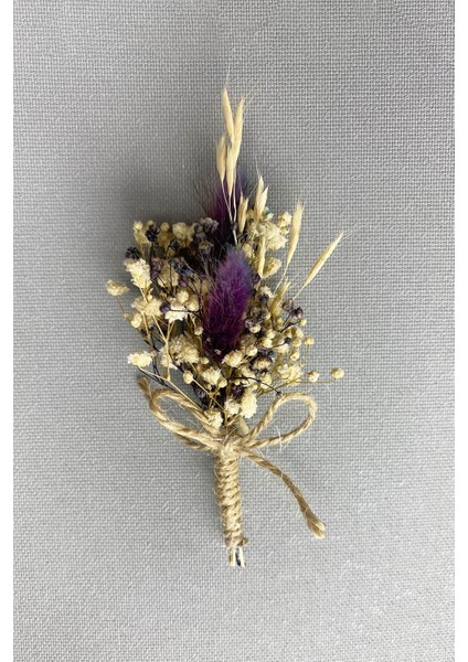 Kurutulmuş Çiçekli Damat Yaka Çiçeği