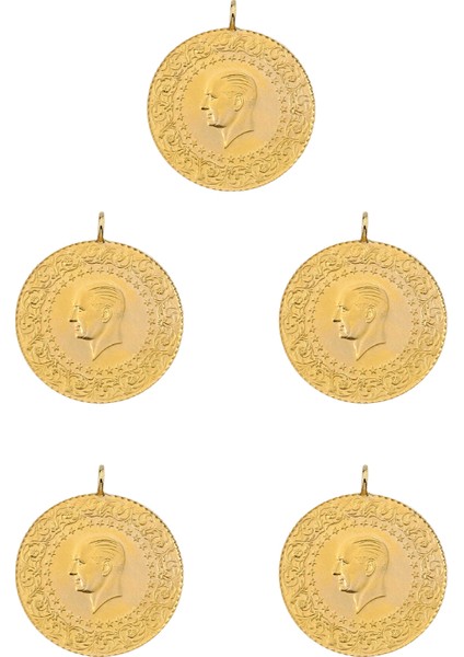 5 Adet Eski Tarihli Yarım Altın