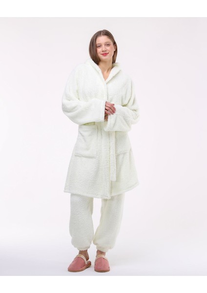 Beyaz Renk Wellsoft Sabahlık&pijama Takımı