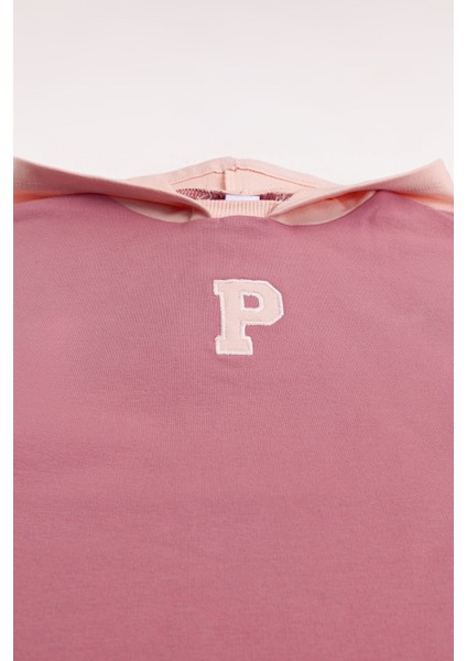Kız Çocuk Orta Kalınlıkta P Nakışlı Kapşonlu Sweatshirt modelleri