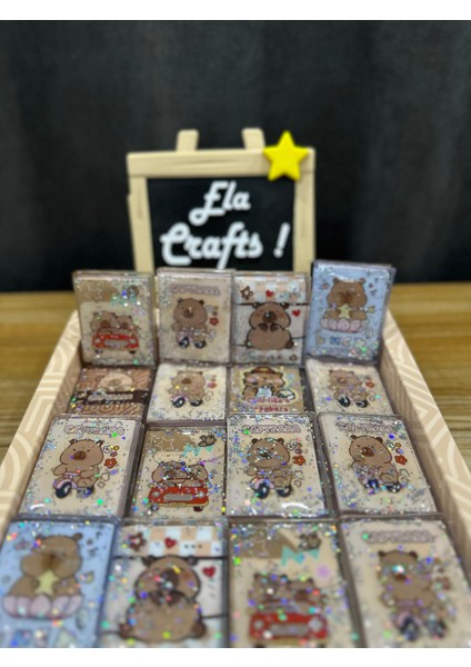 3 Adet Sulu Kapaklı Mini Not Defteri & Sticker 24 Sayfa Capybara Tasarım 5,5x4,5 cm fiyatları