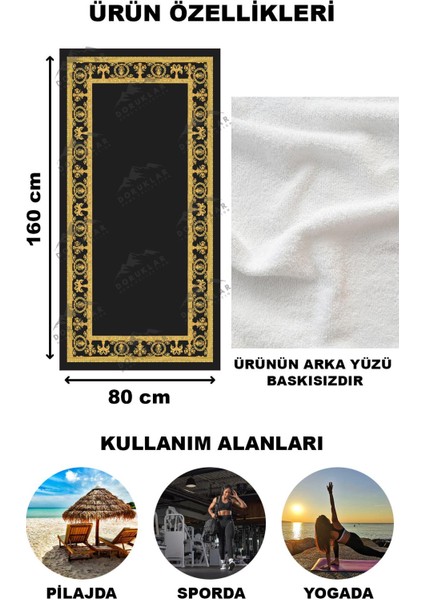 Modern Desenli Dijital Baskı Plaj Deniz Havlusu Peştamal 80X160 cm BRS050 fırsatları