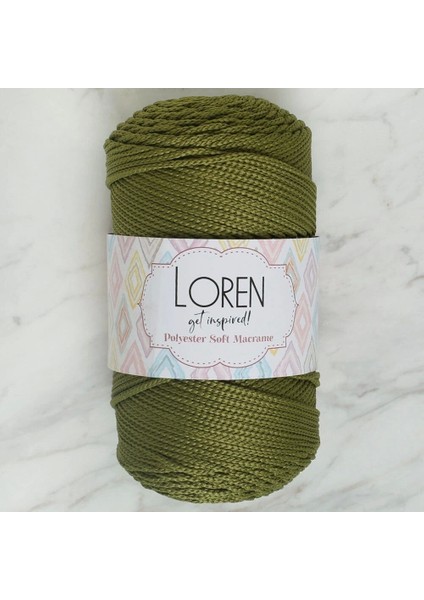 Loren Polyester Soft Macrame Yeşil El Örgü Ipi - LM010 - 34429