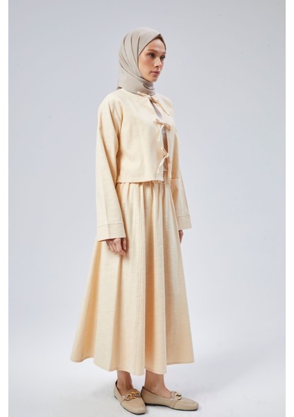 Flamlı Keten Etekli Kimono Takım fiyatları