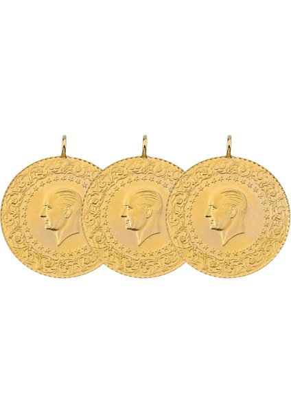 3 Adet Eski Tarihli Yarım Altın