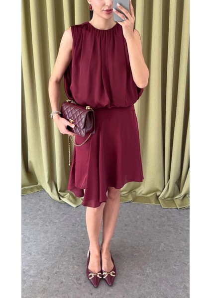 Bordo Saten Etek modelleri