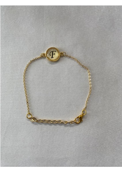 F Harfli Bileklik Altın Renk