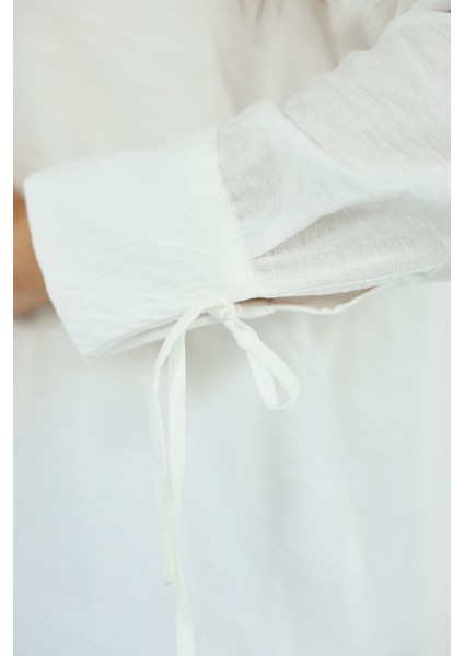 Lupinn Moda Kadın Beyaz Düğmeli Uzun Kollu Rahat Kalıp Gömlek fırsatları