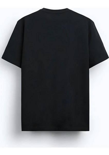 Unisex Oversize Bisiklet Yaka Batman Baskılı Kısa Kollu Siyah Tişört fiyatları