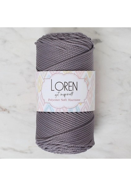 Loren Polyester Soft Macrame Gri El Örgü Ipi - LM050 - 34448
