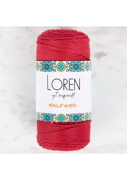 Loren Macrame Koyu Kırmızı El Örgü Ipi - Rm 0105 - 34345