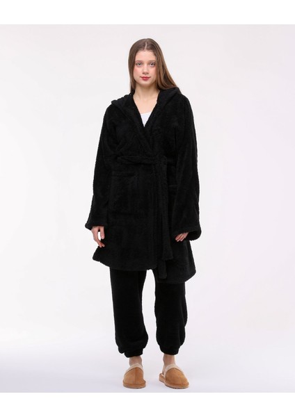 Siyah Renk Wellsoft Sabahlık&pijama Takımı