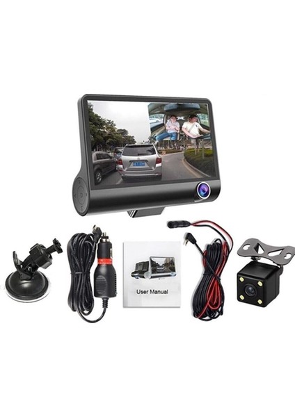 Çift Lensli Araç Içi Dikiz Gps Dashcam Wıfı Araba Kamerası