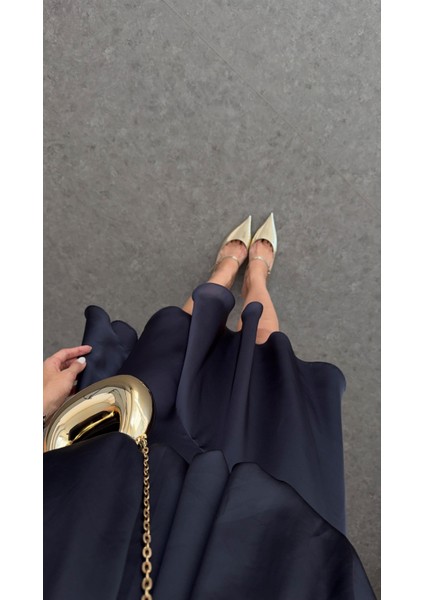 Lacivert Saten Etek modelleri