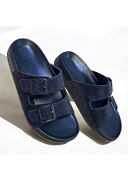 Simli Tokalı Siyah Ortopedik Bayan Terliği