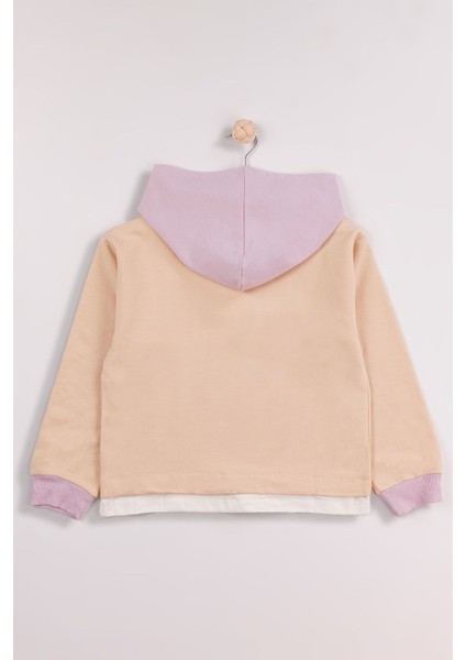 Kız Çocuk Orta Kalınlıkta P Nakışlı Kapşonlu Sweatshirt fiyatları