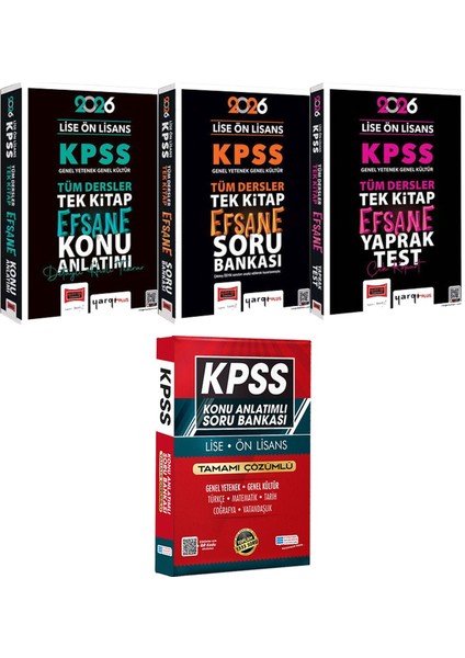 2026 Kpss Lise Ön Lisans Tek Kitap Efsane Konu Soru Yaprak Test - Lise Önlisans Konu Ant. Soru