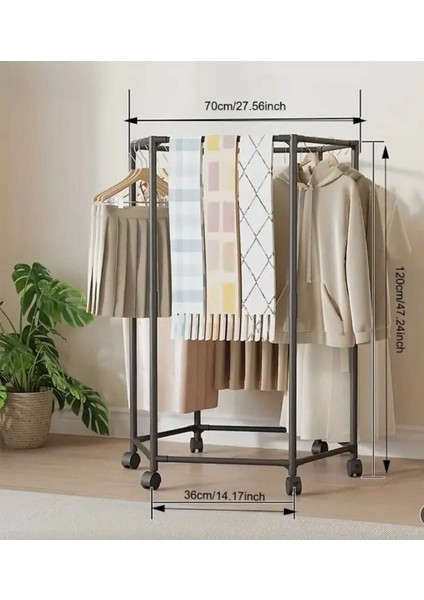 Altıgen Beyaz Kıyafet Askısı Metal Yatak Odası ve Balkon Için Askılık 80*120 cm 1106-CN modelleri