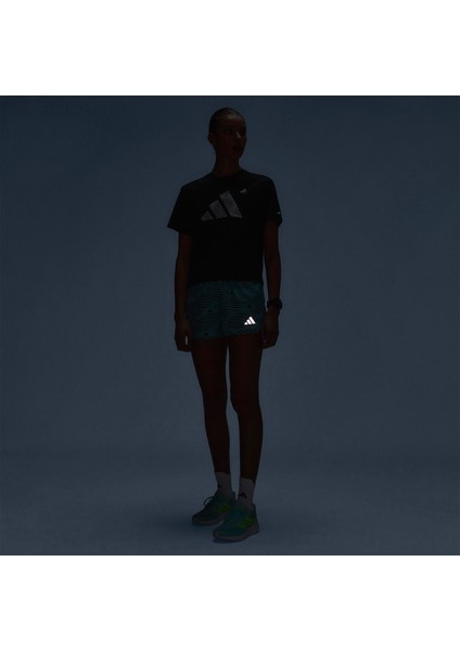ADI365 Running Essentials Brand Love Kadın Mavi Koşu Şortu.-