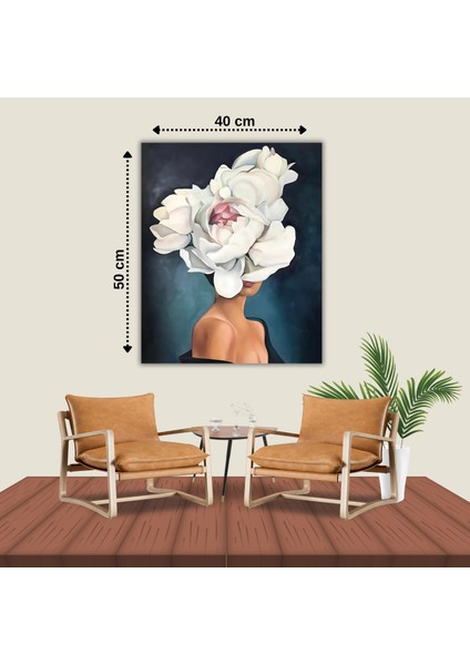 5D Elmas Boyama Seti – Çiçekli Kadın | 40x50 cm - Tuvale Gerili Diamond Painting Sayılarla Boyama Mozaik Tablo modelleri