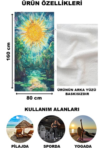 Modern Desenli Dijital Baskı Plaj Deniz Havlusu Peştamal 80X160 cm BRS040 fırsatları