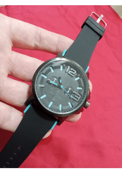 Erkek Kol Saati - Siyah Silikon Kordon - Çelik Kasa 6042