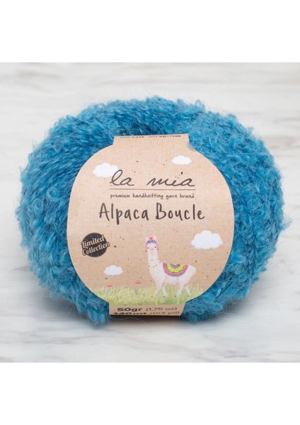 La Mia Alpaca Boucle 50 gr Mavi El Örgü Ipi - L339 - 34390