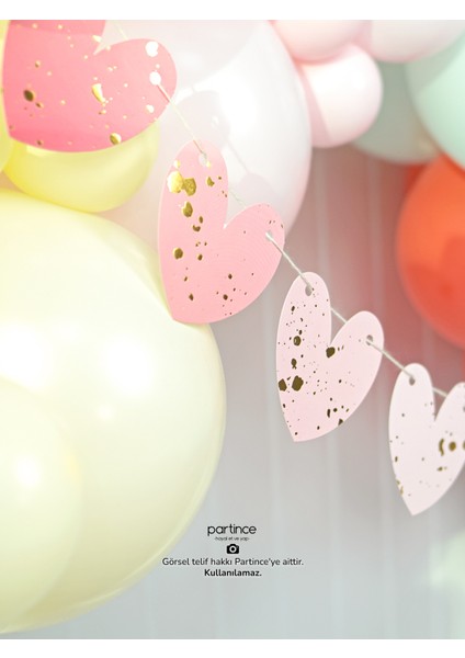 3 Parça Set Pembe Kalp Pasta Süsü Cake Topper Banner ve 6 Adet Metalik Gold Mum Doğum Günü Süsleme Parti Seti indirimleri