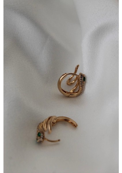 Vip Çelik Zirkon Taş Detaylı Yılan Halka Küpe modelleri