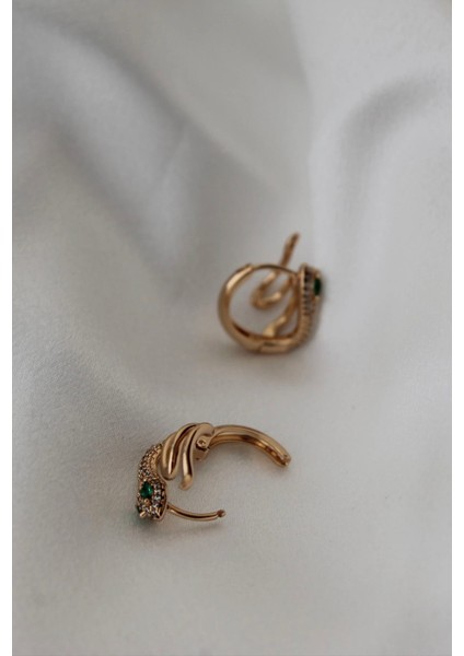 Vip Çelik Zirkon Taş Detaylı Yılan Halka Küpe fırsatları