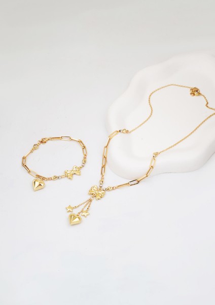 Kalpli Pandora Kolye & Bileklik 14 Ayar Altın Set fiyatları