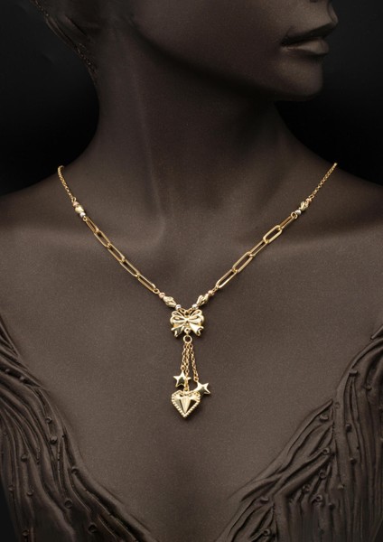 Kalpli Pandora Kolye & Bileklik 14 Ayar Altın Set modelleri