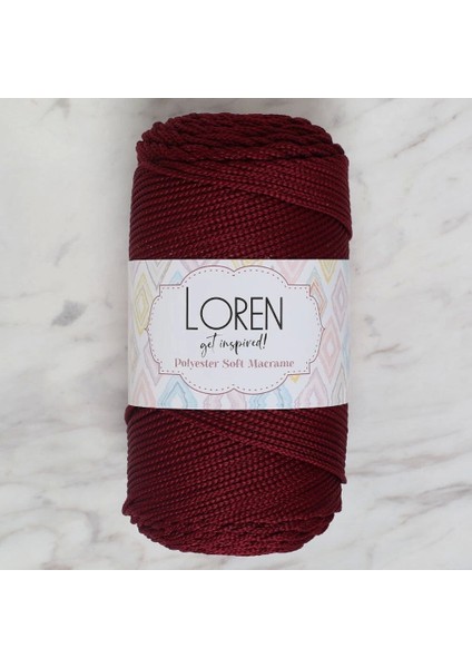 Loren Polyester Soft Macrame Bordo El Örgü Ipi - LM039 - 34444