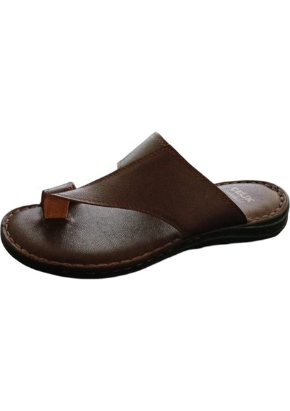 0016 Parmak Arası Hakiki Deri Anatomik Erkek Terlik