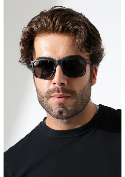 Erkek Mat Siyah Kare Polarize Güneş Gözlüğü 23059 C2 P M fiyatları