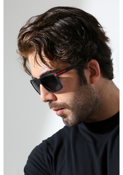 Erkek Mat Siyah Kare Polarize Güneş Gözlüğü 23059 C2 P M indirimleri