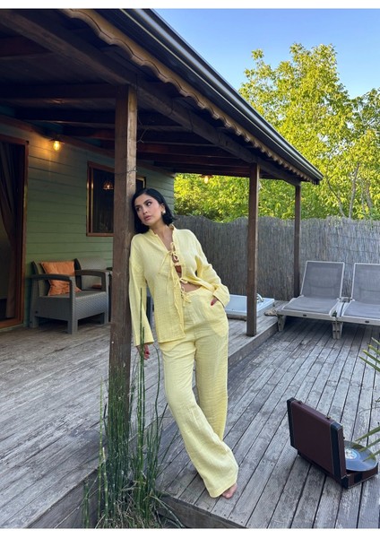 Önü Bağlamalı Muslin Takım