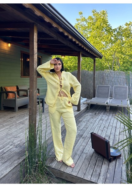 Önü Bağlamalı Muslin Takım