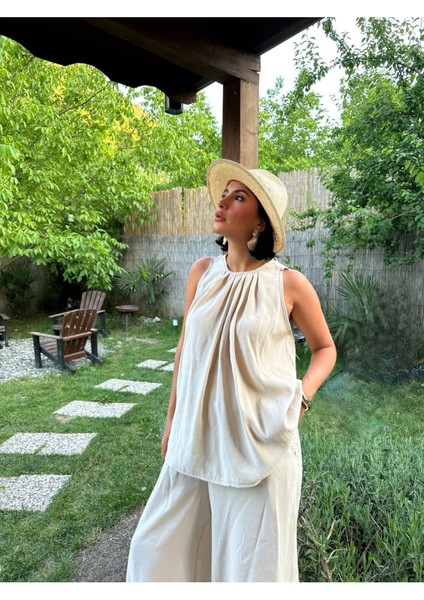 Modal Kumaş Önü Gipeli Oversize Takım