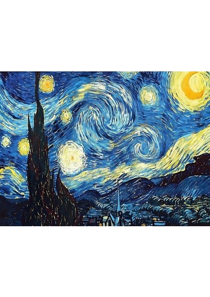 5D Elmas Boyama Seti – Van Gogh Yıldızlı Gece | 40x50 cm - Tuvale Gerili Diamond Painting Sayılarla Boyama Mozaik Tablo modelleri