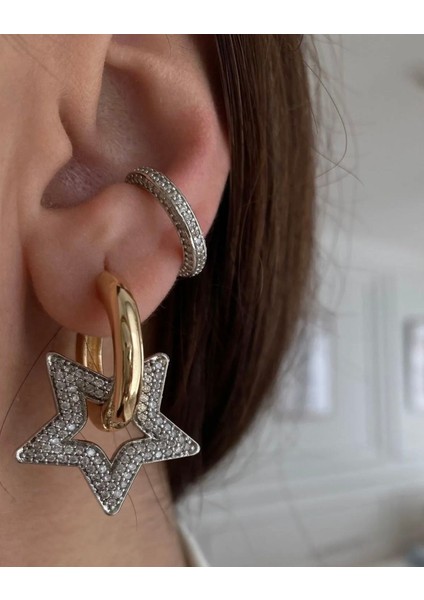 Çelik Halka Yıldız Küpe