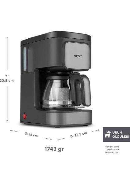 Just Coffee Aroma 2 In 1 Filtre Kahve Makinesi Space Gray fiyatları