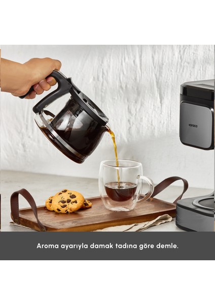 Just Coffee Aroma 2 In 1 Filtre Kahve Makinesi Space Gray indirimleri