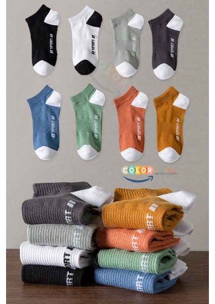 8 Çift Erkek Sport Patik Çorap Seti