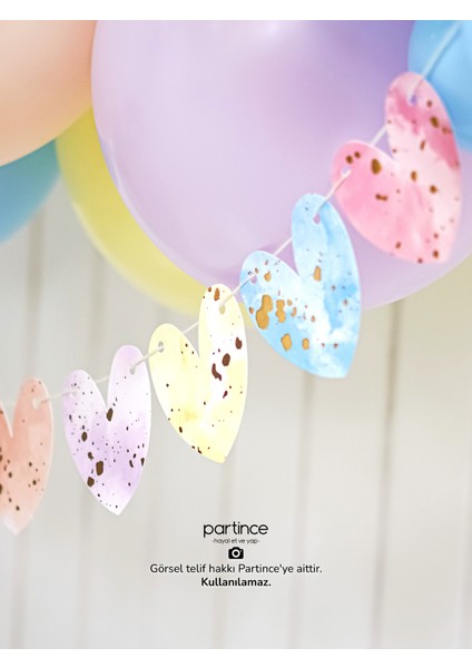 3 Parça Set Makaron Renklerde Kalp Pasta Süsü Banner Cake Topper ve Spiral Mum Doğum Günü Süsleme Parti Seti fırsatları