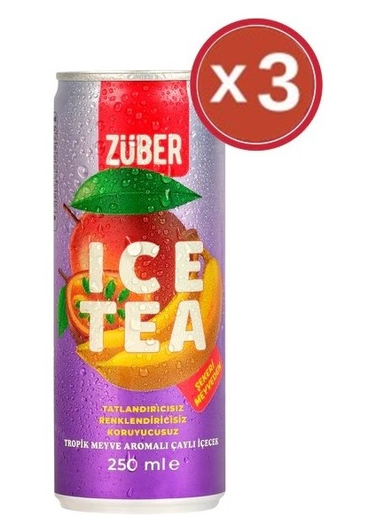 Zuber Ice Tea Tropik Meyve 250 ml x 3 Adet