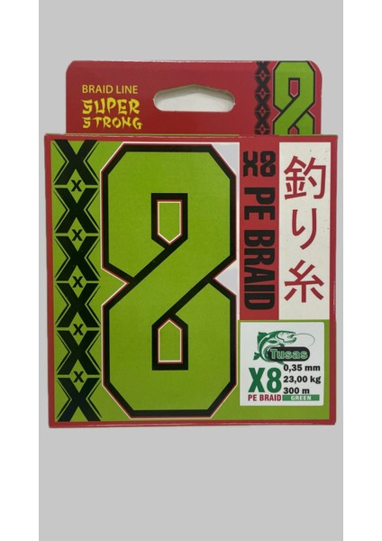 Tusaş 0.20 mm 300 Metre 8x Green Örgü Ip