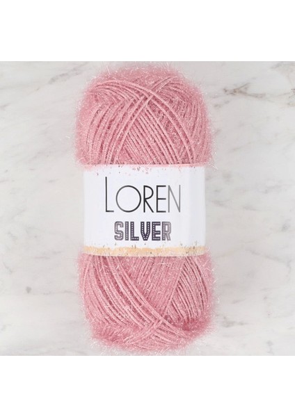 Loren Silver Pembe El Örgü Ipi - RS0038 - 34080