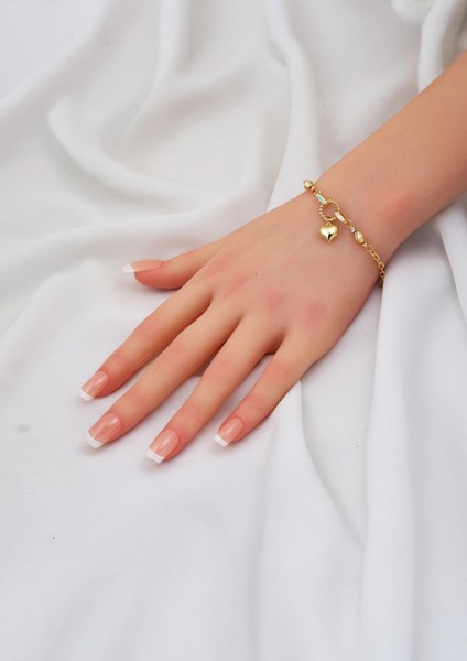 Kalp Figürlü 14 Ayar Altın Kolye & Bileklik Takı Seti modelleri