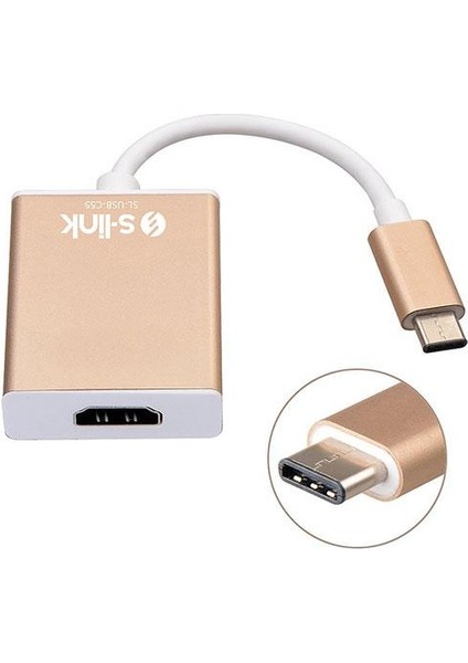 Usb Type-C Erkek Giriş - Hdmı Dişi Çıkış Çevirici Kablo